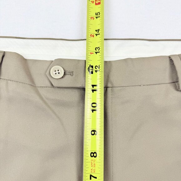 Izod Men's Classic Fit Flat Front Straight Leg Tan Dress Pants Size 40x32 - Picture 8 of 10